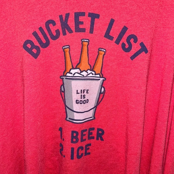 Life Is Good Bucket List Beer Crusher Long-Sleeve Tee Men’s XL Dad Joke Gag Gift - Picture 3 of 5
